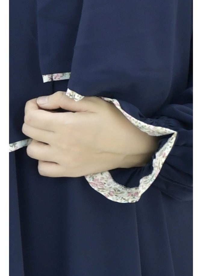  داماس كولكشن باس صلاة نسائي قطعة واحدة من قماش كريب فوكا فاخر مع وشاح متصل وجيب – ملابس صلاة شرعية مريحة - Image 5